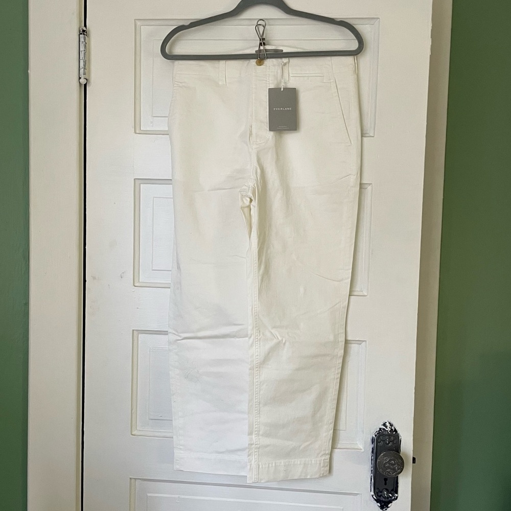 NWT White Everlane Lightweight Relaxed Chino Size 8